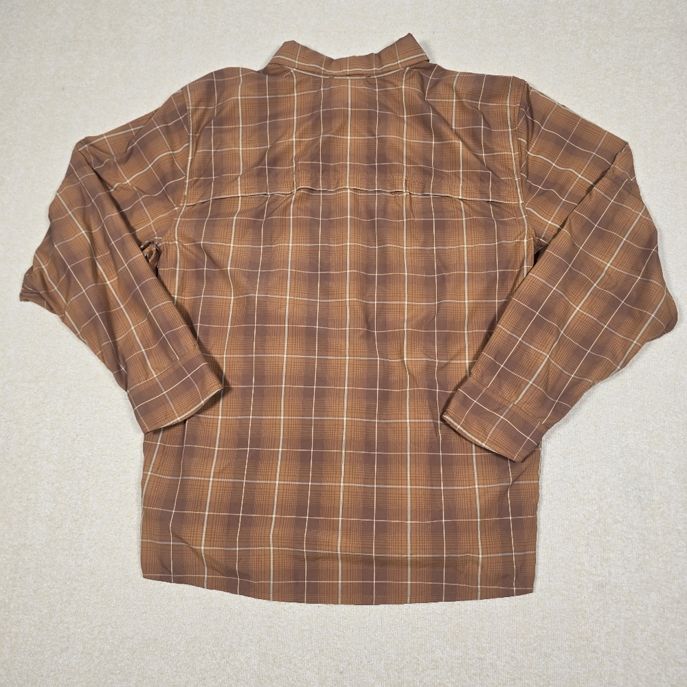 REI Co-op Mens XL Long Sleeve Plaid Button Front Shirt Lightweight Nylon - Picture 2 of 8